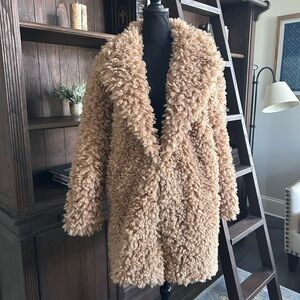 ASOS DESIGN Coat in Fluffy Borg
